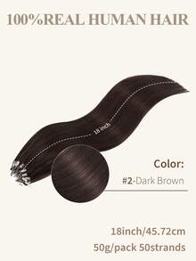 微环接发，100%真人发，颜色可选1#、NC#、1B#、2#、4#、6#、99J#、33#，长度14-22英寸，直发，50束/包，隐形珠加厚微环接发，带鱼线，无需胶水，易于造型，适合细软发质，沙龙级效果，所有女性适用。 - 彩色 - 查看 30