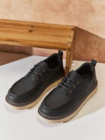 SHUZIA #HeritageCraft 男士经典莫卡辛鞋头低帮高级仿皮黑色皮鞋——经久耐用的缝线，四季皆宜的舒适穿着体验，以及适合日常穿着的百搭风格