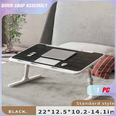 1 chiếc bàn đầu giường gấp gọn di động, có thể điều chỉnh độ cao, dễ sử dụng làm bàn học, bàn để máy tính xách tay