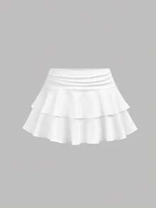 SHEIN 少女时尚优雅针织印花背心套装 - 藍色 - 查看 7