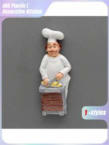 SHEIN 4-teiliges Set, Küchen-Chef-Kühlschrankmagnet, Cartoon-Kühlschrankmagnet, 3D-Magnetaufkleber, Kühlschrank-Dekoration, süße Artikel, Küchen-Dekorationsserie, Heimdekoration, Raumdekoration, Valentinstag Geburtstagsgeschenk, Valentinstag Hochzeit, Aufbewahrungsbehälter - Weiss - Übersicht 8