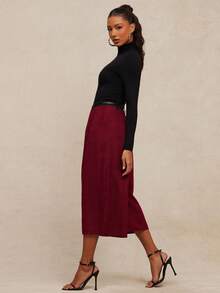 NYA SZN Pants Oversized High Rise Baggy Pleated Wear For Women - Red - View 4