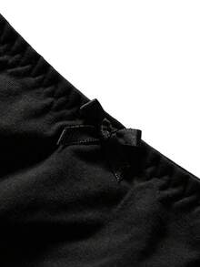 Ocili 100% Cotton Comfortable & Smooth Seamless Panties, Suitable To Pair With Lace - Black - View 10