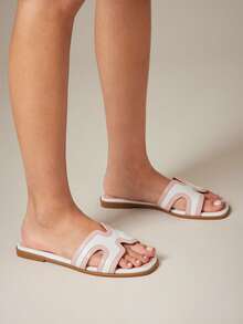 SHUZIA Dép lê nữ màu hồng trắng: Thanh lịch và đáng yêu, cao cấp với giá trị tuyệt vời. Thích hợp cho Ngày Valentine. - Hồng - Xem 4