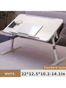 1pc Portable Folding Bedside Table, Height Adjustable, Easy To Use As Study Desk, Notebook Laptop Desk - Multicolor - View 8