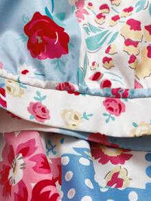 Linhara Plus Size Ditsy Floral Shirt, Comfortable, Elegant, Suitable For Vacation, Party, Flattering, Versatile, Delicate Design - Multicolor - View 6