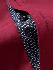 Manfinity Mode Áo sơ mi nam cỡ lớn thời trang đa năng in họa tiết phối màu, thích hợp cho việc đi làm. - Màu Đỏ Sâu - Xem 5