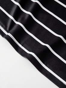 GlowEve CURVE Áo vest cỡ lớn với dây chuyền kim loại trang trí kẻ sọc, phù hợp cho các dịp thường ngày, đi làm, du lịch, lễ hội âm nhạc và các sự kiện khác, mùa xuân/hè/thu. - Đen và trắng - Xem 4