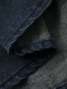 DAZY 女士灯笼袖前系带荷叶边下摆牛仔外套 - 藍色 - 查看 7