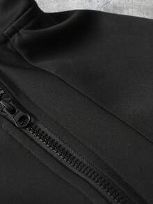 Manfinity Hypemode Men's Casual Zip-Up Hoodie Sweatshirt - Black - View 5