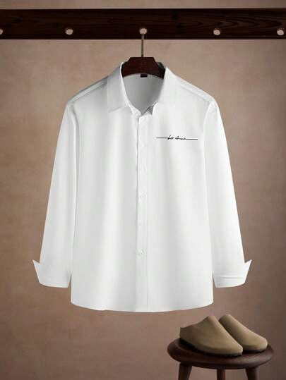 Core Aspect 男士休闲时尚长袖衬衫男士白色正装衬衫商务休闲男士衬衫商务衬衫男士白色正装衬衫白色纽扣衬衫。送给男朋友或丈夫的绝佳礼物。