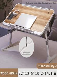 1pc Portable Folding Bedside Table, Height Adjustable, Easy To Use As Study Desk, Notebook Laptop Desk - Multicolor - View 9