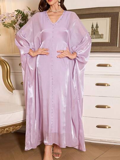 SHEIN Elenzya 2pcs Women's Solid Color Elegant Brick Pattern Set