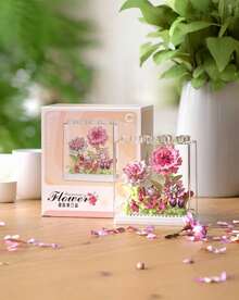 POKOJA LAND POKOJA LAND Huayi Dream Preserved Flower Bouquet Gift Set - DIY Assembly Building Blocks Flower Box - Multicolor - View 11