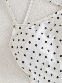 Swim Vcay 女士性感波点印花露背连体泳衣，海滩度假，春夏款 - 彩色 - 查看 6