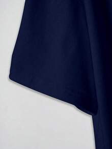 Resyla Camiseta de mujer de cuello redondo con estampado de letras, casual de verano - Negro - Ver 4
