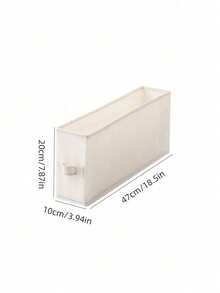 1pc Solid Color Narrow Long Gap Fabric Storage Box Drawer Style Wardrobe Clothes Organizer Rectangle Bin For Home Bedroom Closet Spring Cleaning Holiday Housewarming Gift - Beige - View 23