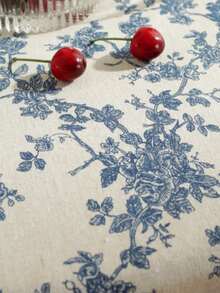 Vintage Blue Floral Picnic Blanket - Retro Ins Style Waterproof Outdoor Mat For Camping, Beach & Park Adventures - Picnic cloth (without moisture mat) - View 9