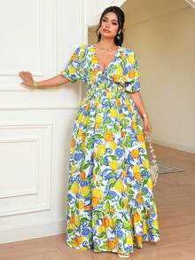 Elenzga 大码女式V领收腰夏季水果印花休闲度假连衣裙 女士度假连衣裙 女士碎花夏季连衣裙 碎花女式连衣裙 女士夏季长裙 女士碎花连衣裙 V领长款连衣裙 夏季长裙 女士夏季连衣裙 热带风情连衣裙 女士夏季度假连衣裙 水果印花连衣裙 大码春季套装 大码女装 两件套 大码夏季女式连衣裙 大码热带风情女装 大码女式夏季套装 - 彩色 - 查看 7