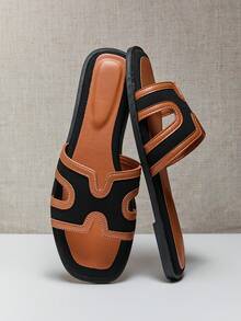 SHUZIA Women's Cross H Band Casual Slip On Flip Flop Sandals - Black - View 1