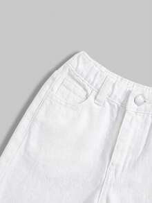 SHEIN Baby Boys' Lightweight Washed Soft Denim Jeans, Spring/Summer - White - View 5