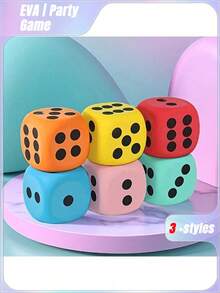 3.8-8cm Large Foam Dice, Party Game Dice, Perfect Gift For Birthdays, Halloween And Christmas (Random Colors) - Multicolor - View 3