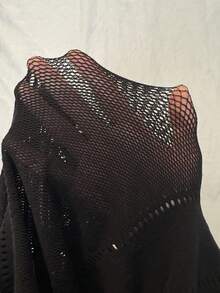 Maweii Mono negro transparente y sexy para mujer de talla grande - Negro - Ver 7