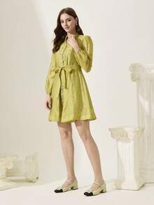 CUCCOO CHICEST Giày cao gót thanh lịch dành cho nữ, phối màu hoa văn. - Màu vàng - Xem 3