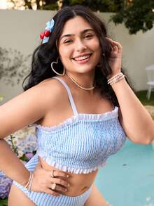 Swim Mod Damen Große Größen 2-teiliges Bikini-Set mit Blume Muster und Trägern - Verschiedenfarbig - Übersicht 6