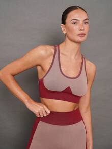 Activina Women's Casual Yoga, Running, Fitness Sports Bra - Khaki - View 1