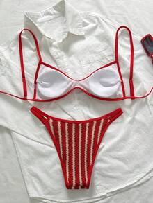 Swim Mod Bộ đồ bơi nữ, chất liệu vải đặc biệt, kiểu buộc dây phía sau, hở lưng, 2 mảnh, thích hợp cho kỳ nghỉ hè, đi biển. - Nhiều màu - Xem 3