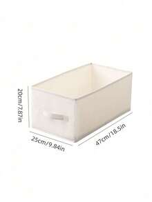1pc Solid Color Narrow Long Gap Fabric Storage Box Drawer Style Wardrobe Clothes Organizer Rectangle Bin For Home Bedroom Closet Spring Cleaning Holiday Housewarming Gift - Beige - View 20