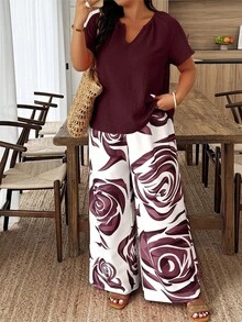 Weeklong Bộ đồ 2 món in họa tiết thường ngày, cỡ lớn. - Nhiều màu - Xem 1