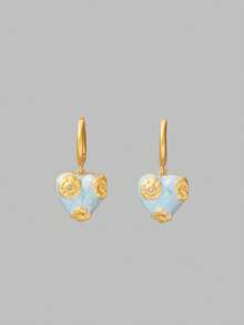 Ontre Blue Love Flower Pattern Pendant. - Blue - View 4