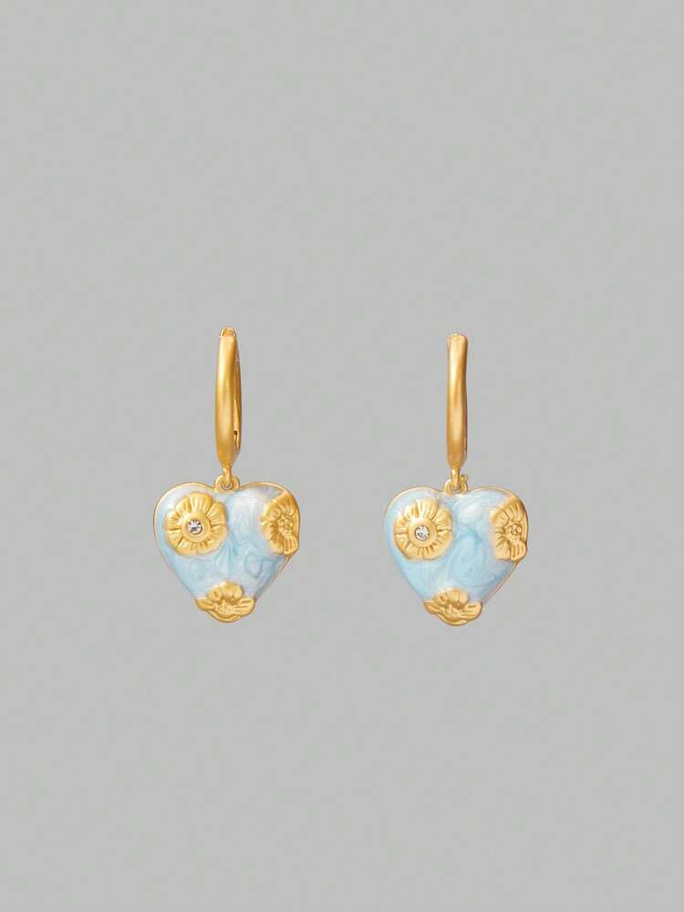 Blue Love Flower Pattern Pendant.