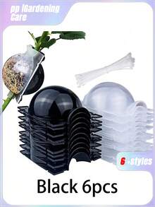 6pcs/12pcs/18pcsReusable Plant Rooting Device, Air Layering Pods, Plant Rooting Grow Box, High Pressure Propagation Ball Grafting Device Botany Root Controller Garden Plant Rooter Box, (Black/White), 2inch - Multicolor - View 10