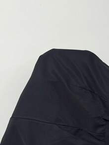 SHEIN PETITE Women's Elegant Pleated Detail Regular Suit Pants With Pockets, Black, Suitable For Spring/Summer Outings, Commuting, Dates, And Vacations - Black - View 8