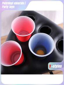 SHEIN 1pc Inflatable Beer Ring Toss Game - Fun Outdoor & Family Party Game, Perfect For Bar Drinking Games & Birthday Celebrations (Hat Only) - Multicolor - View 5