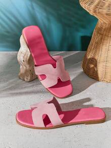 SHUZIA 经久不衰的畅销款女士奢华灵感镂空露趾经典亮粉色鞋底粉色拖鞋 - 彩色 - 查看 7