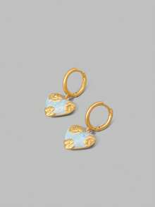 Ontre Blue Love Flower Pattern Pendant. - Blue - View 3