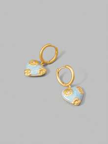 Ontre Blue Love Flower Pattern Pendant. - Blue - View 2