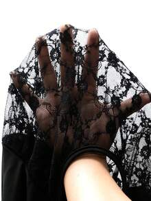 Lureya 女士性感蕾丝针织无袖迷你连衣裙，无肩带褶皱前片设计，适合日常外出、聚会、派对、迷人性感舞蹈、晚宴、红毯活动，春夏秋季皆宜。 - 黑色 - 查看 7
