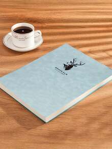 Deer Head Design A4 Large Notebook 100 Sheets 200 Pages Premium Eye Protection Paper Durable Soft Cover Ergonomic Writing Pad For Business University Office Note Taking Journal Planner Study Supplies Stationery Gift - A4 - View 16