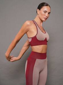 Activina Women's Casual Yoga, Running, Fitness Sports Bra - Khaki - View 6