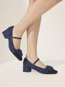 CUCCOO CHICEST 女士优雅通勤高跟鞋，饰有3D立体花卉图案 - 藍色 - 查看 7