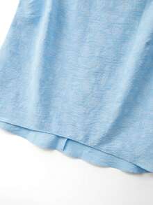 SHEIN LUNE CURVE Camisa holgada sin mangas para mujer de talla grande - Azul - Ver 6