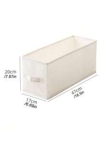 1pc Solid Color Narrow Long Gap Fabric Storage Box Drawer Style Wardrobe Clothes Organizer Rectangle Bin For Home Bedroom Closet Spring Cleaning Holiday Housewarming Gift - Beige - View 17