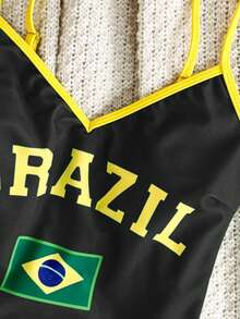 Swim SXY 2026新款春夏女士印花国旗吊带露背沙滩度假休闲泳衣 - 彩色 - 查看 5