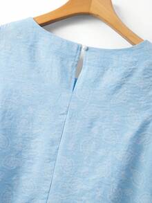SHEIN LUNE CURVE Camisa holgada sin mangas para mujer de talla grande - Azul - Ver 4
