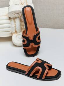 SHUZIA Women's Cross H Band Casual Slip On Flip Flop Sandals - Black - View 7